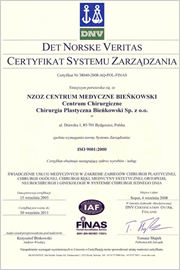 Certyfikat Systemu Zarządzania ISO 9001:2000